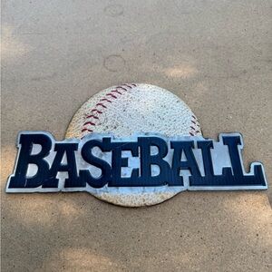 Metal baseball wall decor